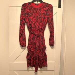 Simply Vera Long-Sleeve Maroon/Burgundy/Deep Red Dress Size XS